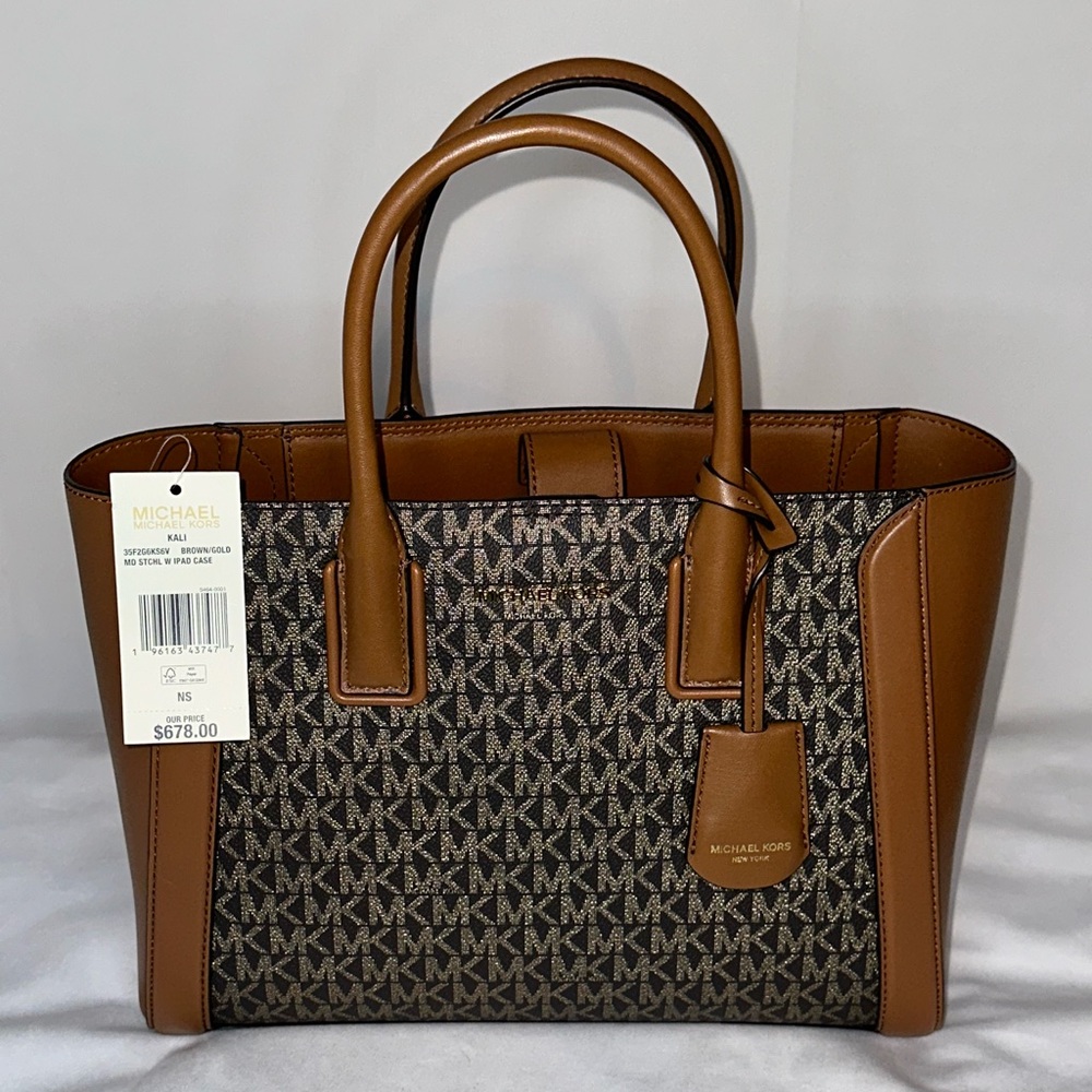 NEW- Michael Kors Kali Medium Satchel with iPad Case Tote Shoulder Bag - Picture 2 of 5